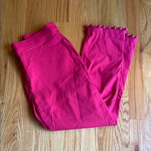 Roz & Ali Pink capri pants with poms - Picture 1 of 5